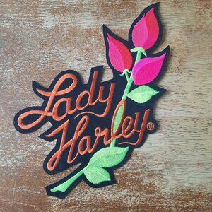 Harley-Davidson Embroidered Iron-on Patch 11"x7" Lady Harley Bikercore USA